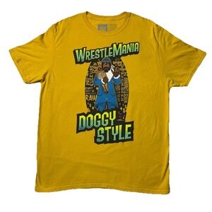 WrestleMania Snoop Dogg WWE Authentic XL Mustard Yellow Raw Mens XL